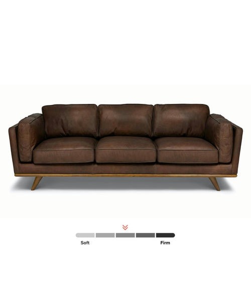 Timber 90" Leather Sofa - Charme Chocolat