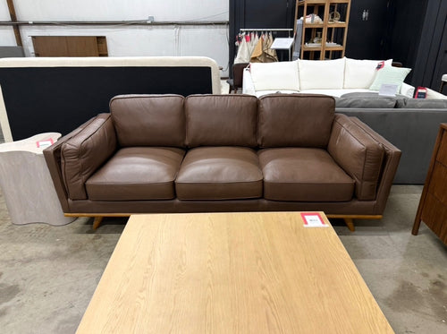 Timber 90" Leather Sofa - Charme Chocolat