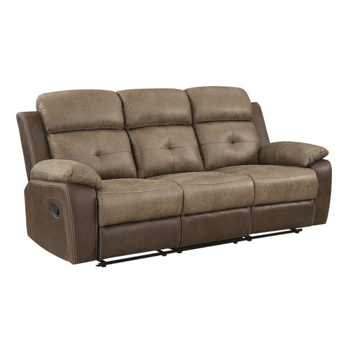 Glendale Brown Microfiber Double Reclining Sofa