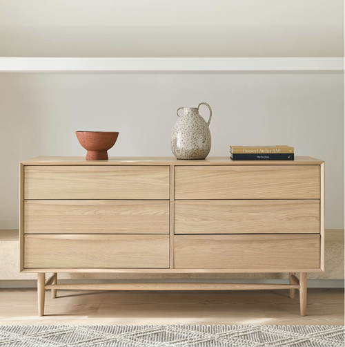 Lenia 6-Drawer Double Dresser - White Oak