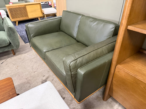 Timber 66.5" Leather Loveseat - Charme Green