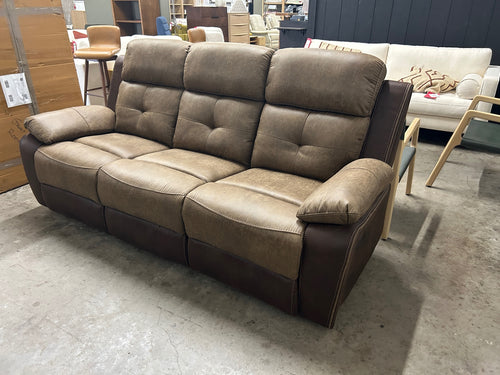 Glendale Brown Microfiber Double Reclining Sofa
