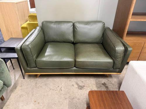 Timber 66.5" Leather Loveseat - Charme Green