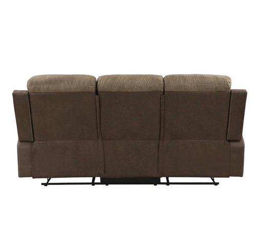 Glendale Brown Microfiber Double Reclining Sofa