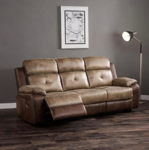 Glendale Brown Microfiber Double Reclining Sofa