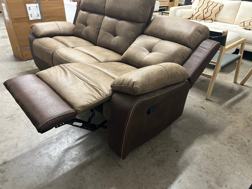 Glendale Brown Microfiber Double Reclining Sofa