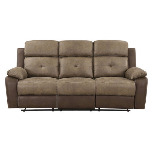 Glendale Brown Microfiber Double Reclining Sofa