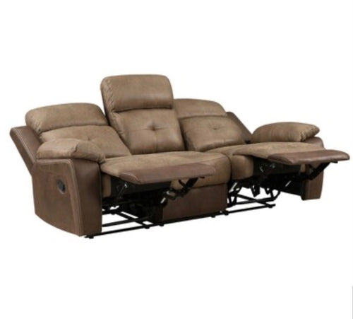 Glendale Brown Microfiber Double Reclining Sofa