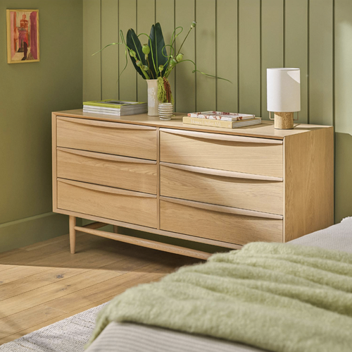 Lenia 6-Drawer Double Dresser - White Oak