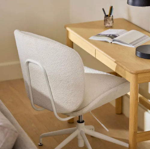 Rya Office Chair - Ivory Wool Bouclé