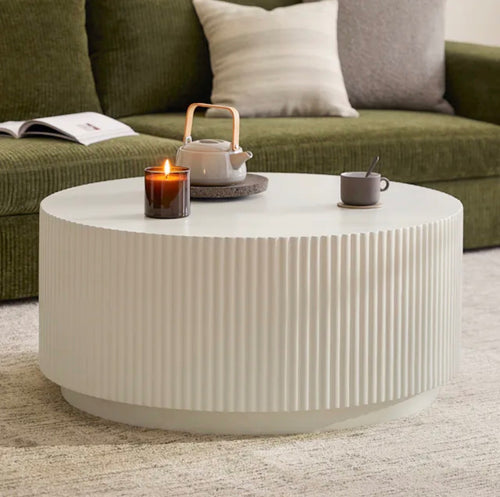 Nordens 35.5" Concrete Coffee Table - Soft White
