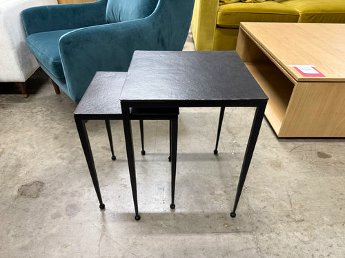 Four Hands Dalston Nesting End Tables - Raw Black