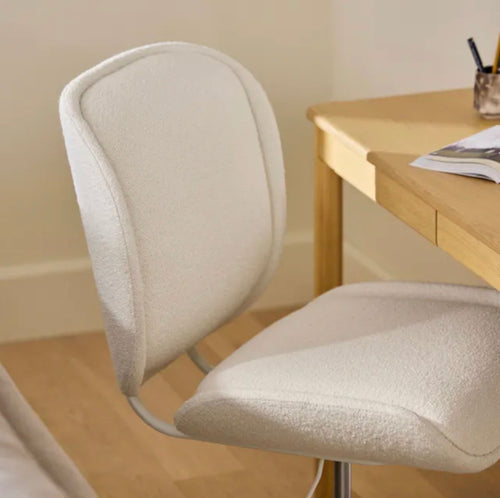 Rya Office Chair - Ivory Wool Bouclé