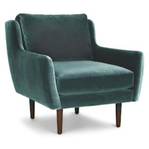 Pair of Matrix 30.5" Velvet Lounge Chairs - Pacific Blue