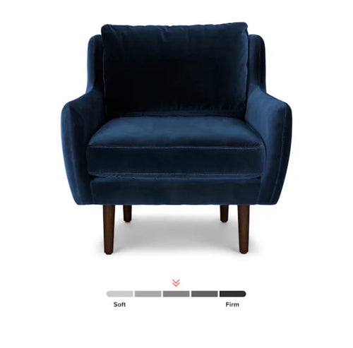Pair of Matrix 30.5" Velvet Lounge Chairs - Pacific Blue