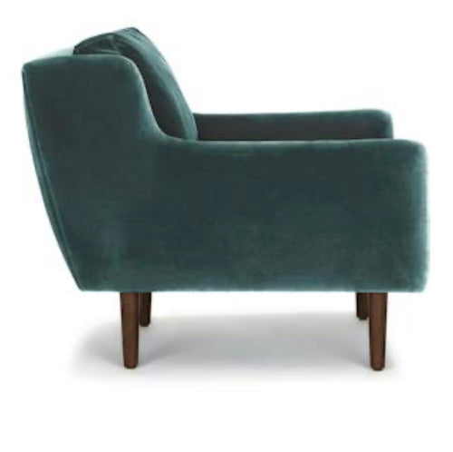 Pair of Matrix 30.5" Velvet Lounge Chairs - Pacific Blue