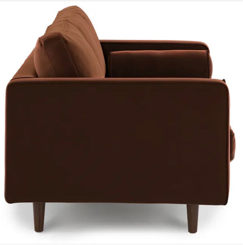 Sven 72" Tufted Velvet Loveseat - Plush Pacific Brown, Performance Velvet
