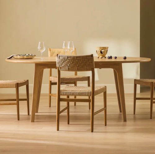 CLEARANCE Plumas 55" - 74.75" Extendable Dining Table - White Oak