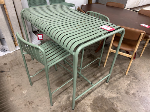 Sarek 51" Outdoor Bar Table And Counter Stool Set - Khaki Green