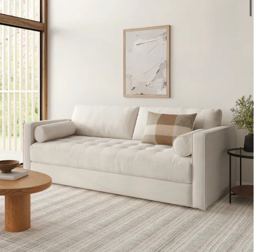 Sven 88" Tufted Sofa Bed - Biscuit Cream