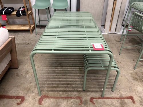 Sarek 67" Outdoor Dining Table And Bench Set - Khaki Green