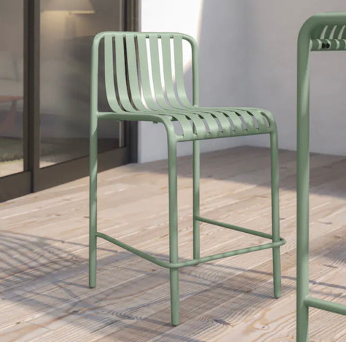 Sarek 51" Outdoor Bar Table And Counter Stool Set - Khaki Green