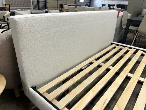 Tessu King Low Profile Upholstered Bed - Ivory Wool Bouclé