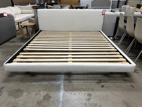 Tessu King Low Profile Upholstered Bed - Ivory Wool Bouclé