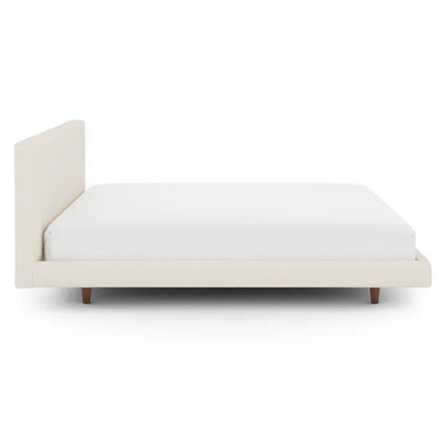 Tessu King Low Profile Upholstered Bed - Ivory Wool Bouclé