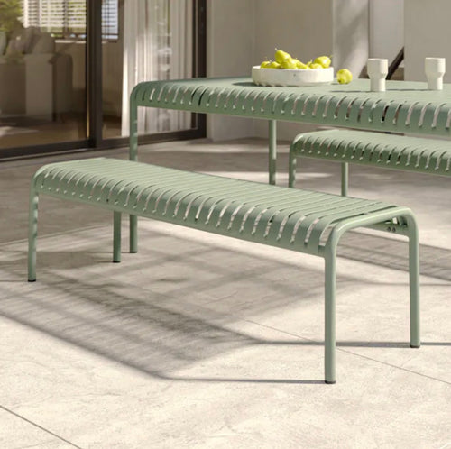 Sarek 67" Outdoor Dining Table And Bench Set - Khaki Green