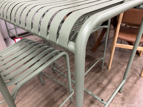 Sarek 51" Outdoor Bar Table And Counter Stool Set - Khaki Green