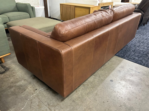 Sven 88" Tufted Leather Sofa - Taos Brown