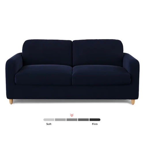 Vati 80" Velvet Sofa Bed - Natural Oak And Hale Ink