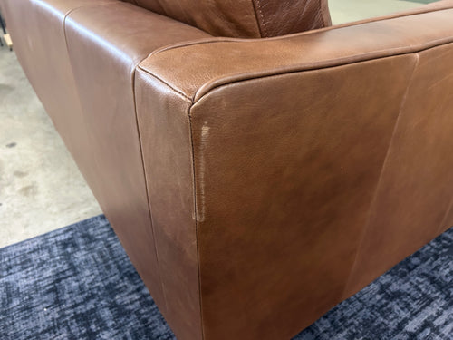 Sven 88" Tufted Leather Sofa - Taos Brown