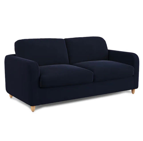 Vati 80" Velvet Sofa Bed - Natural Oak And Hale Ink