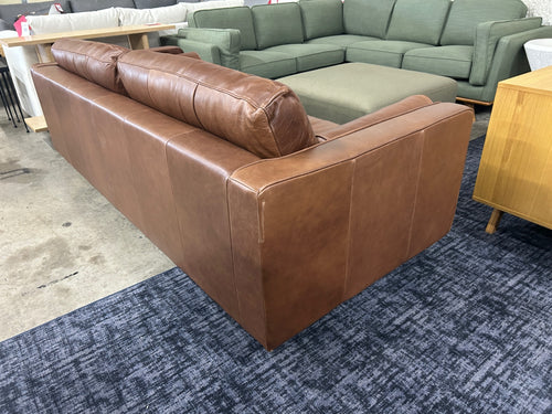 Sven 88" Tufted Leather Sofa - Taos Brown