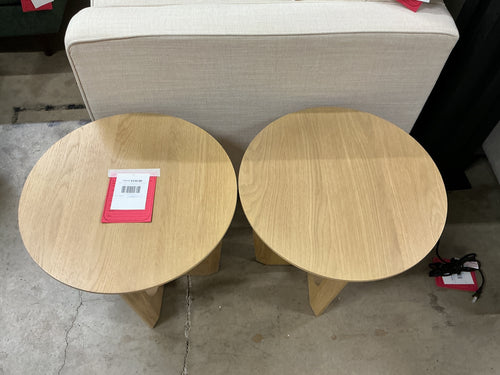 Pair of Tovi Side Tables - White Oak