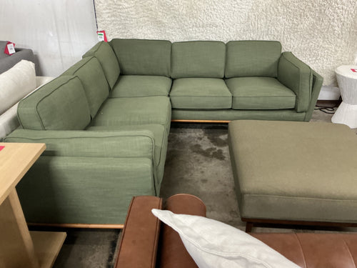 Timber 93" Corner Sectional - Olio Green