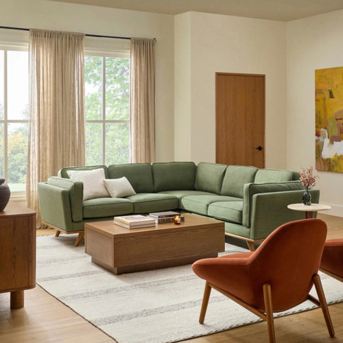 Timber 93" Corner Sectional - Olio Green