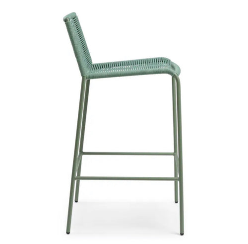 Pair of Zina Outdoor Bar Stools - Khaki Green