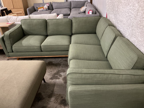 Timber 93" Corner Sectional - Olio Green