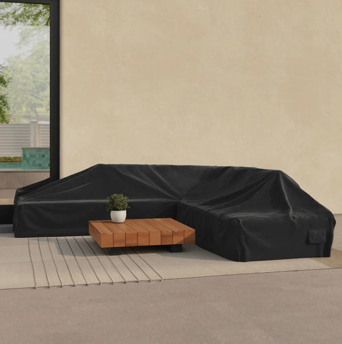 Lubek 100.5" Outdoor Corner Sectional Cover - Black