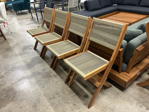 Set of 4 Elanora Outdoor Folding Dining Chairs - Light Acacia