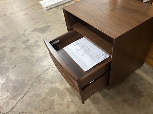 Lenia 2-Drawer Nightstand - Walnut