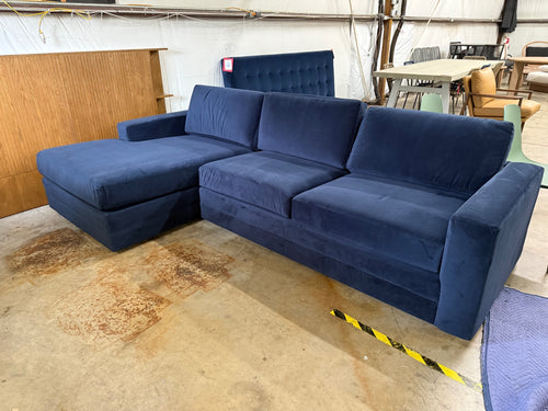 Riley 118.5" Velvet Left Sectional - Hale Ink