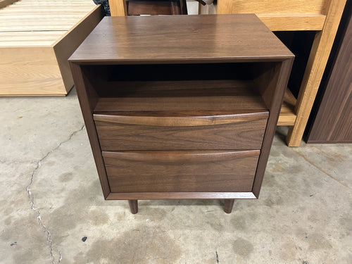 Lenia 2-Drawer Nightstand - Walnut