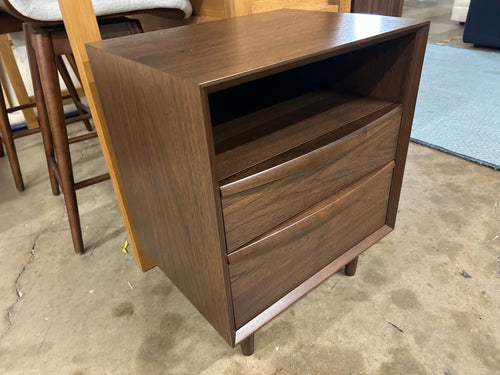 Lenia 2-Drawer Nightstand - Walnut