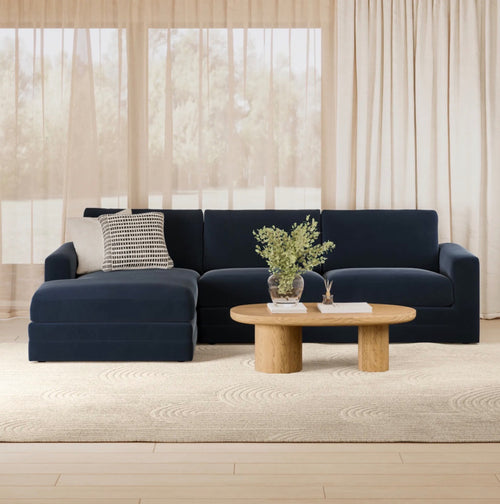 Riley 118.5" Velvet Left Sectional - Hale Ink