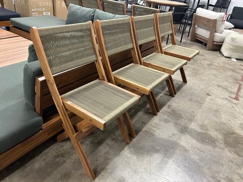 Set of 4 Elanora Outdoor Folding Dining Chairs - Light Acacia