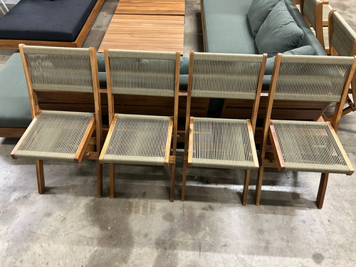 Set of 4 Elanora Outdoor Folding Dining Chairs - Light Acacia